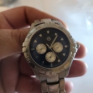 George Arena FMDGE 113A 99  Silver Tone Stainless Steel Mens Wrist Watch